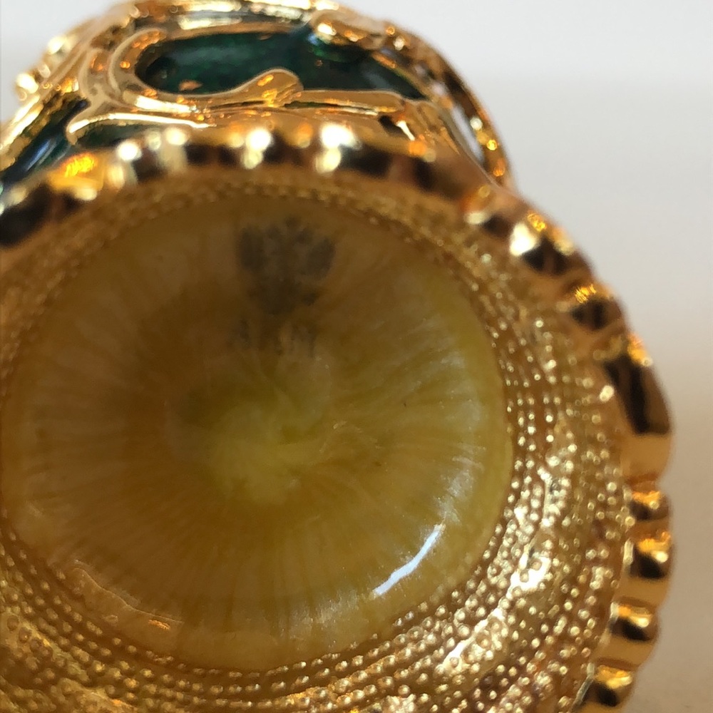 AKM(Faberge) Egg with flower inside green 7,4 cm - Picture 7 of 8